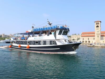 Cruise to lindos with swimming stop in anthony quinns bay manos going rhodes